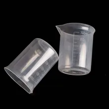 2x/10x100 мл прозрачный пластиковый мерный стакан кувшин кухонные лабораторные гаджеты