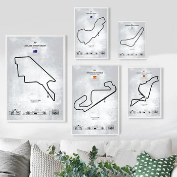 

F1 Circuits poster Canvas Wall Pictures for Living Room Dropshipping