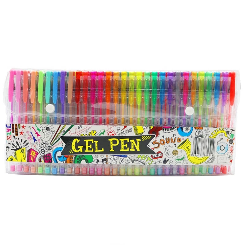 Goedkoop 120 Kleuren Gel Pennen Set Vullingen Gel Inkt Pen Metallic Pastel Neon Glitter Schets Tekening Kleur Pen School Briefpapier Kleur gel Pe