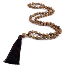 

108 Mala Original Wooden Beads Prayer Necklace Women Men Vintage Yoga Meditation Long Necklaces Tibetan Buddhist Jewelry Gifts