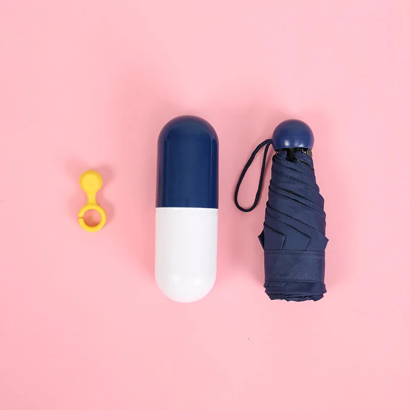 CapsuleumbrellaNavy Капсула зонтик черный пластиковый зонтик превышение светильник мини-карманный солнцезащитный складной зонтик солнечный зонтик - Цвет: CapsuleumbrellaNavy