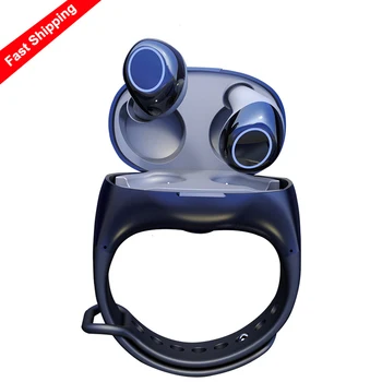

2 In 1 TWS Bluetooth 5.0 Wristband Earphone Touch Control Wireless Earbuds Sports Headset Noise Reduction Headphones With Mic