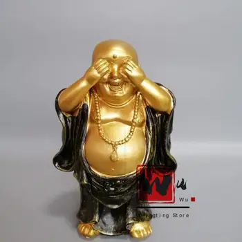 

Chinese archaize resin maitreya Don't watch statue