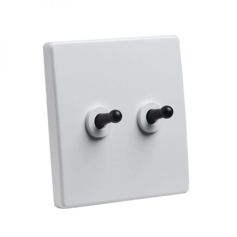 10pcs High Quality 86 Black Painted Solid Copper Lever 1-4 Gang 2 Way Toggle Switch Single Dual Control Wall Lamp Switch 10A220V