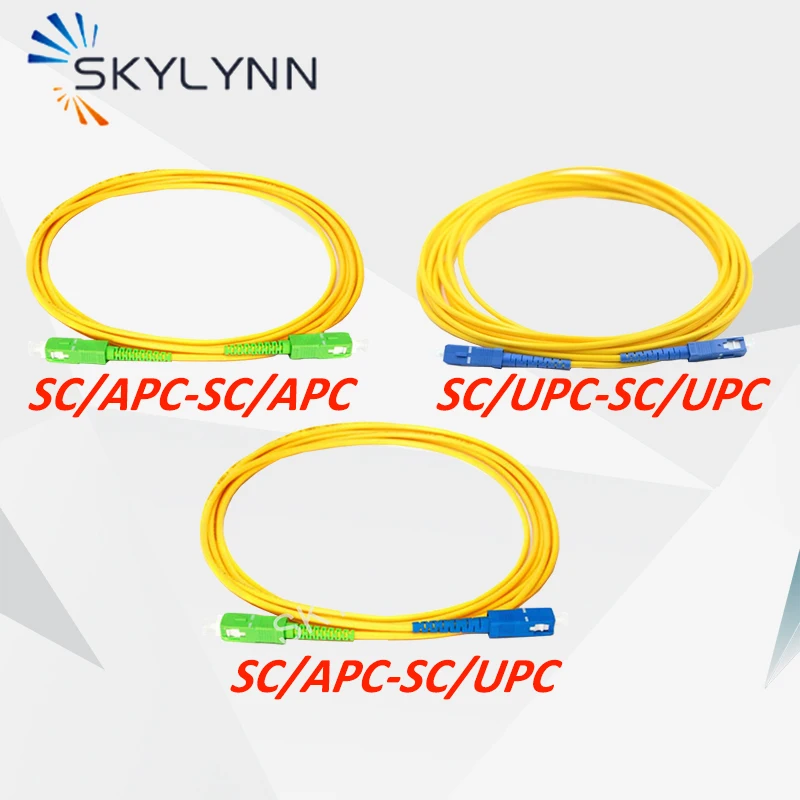 50Pcs 2 Meter Sc/Apc Sc/Upc Connettore Sx Core 3.0Mm Sm Os2 G652D Giallo Lszh Giacca Fibra Ottica Patch Cord Jumper Cable