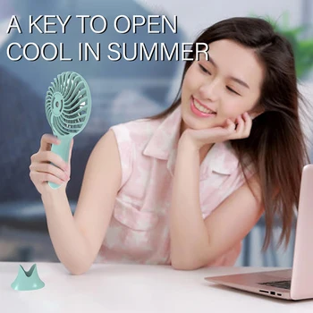 

2020 USB Fan Mini Outdoor Office Home Portable Chargeable Convenient Three Wind Speed Multi-Colored Cool Air Fresh Light