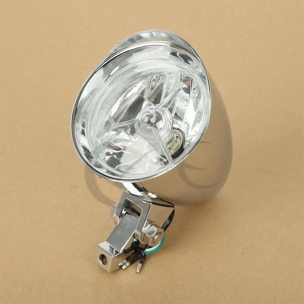 Мотоцикл Хром Пуля три бар 4," фара для Harley Bobber Chopper Cruiser на заказ Sportster Dyna Softail