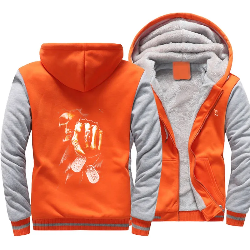 

Men's Fleece Hoodie zipper Hooded Sweatshirt Customized Skeleton Skull Couples Cotton Sportswear multicolor Casual and Sports