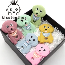 Kissteether – anneau de dentition en Silicone pour bébé, 1 pièce, sans BPA, doux, à mâcher, pour chien, sucette, chaîne 