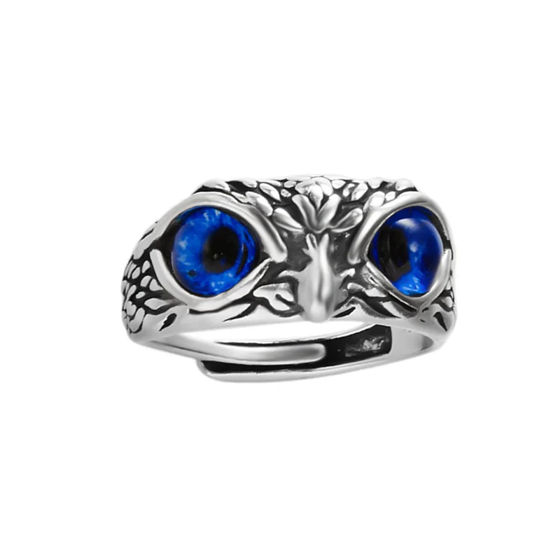 Retro Owl Animal Ring Men Women Simple Design Resizable Wedding Jewelry