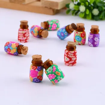 

10 Pcs Mini Glass Polymer Clay Bottles Containers Vials With Corks Can Put In Some Powder Or Beads Jewellery Refillable Bottles
