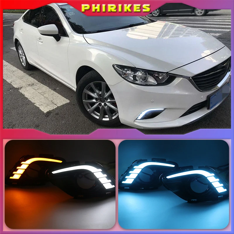 

Car 2 Pcs DRL For Mazda 6 Mazda6 Atenza 2013 2014 2015 LED DRL Daytime Running Lights Daylight Fog light cover