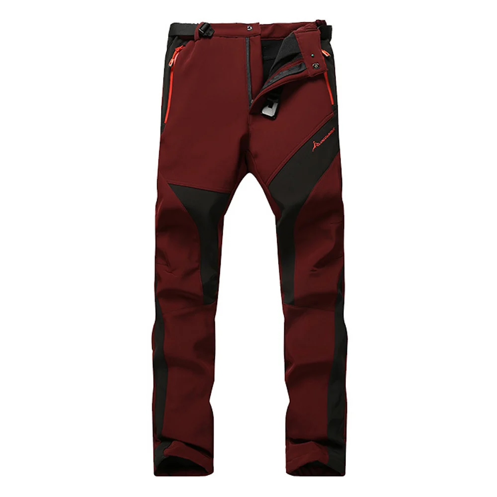 Wine Red(Women) WWKK мужские и женские уличные Походные штаны ветрозащитные спортивные плюс бархатные утепленные водонепроницаемые тянущиеся походные теплые рыболовные тактические - Цвет: Wine Red(Women)
