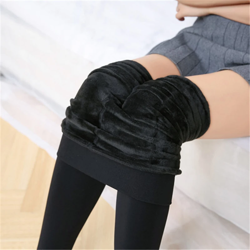 black close toe Зимние теплые чулки для женщин, плотные, сохраняющие тепло колготки, обтягивающие, обтягивающие, с эффектом пуш-ап, на бедрах, черные или цвета кожи, длинные носки - Цвет: black close toe