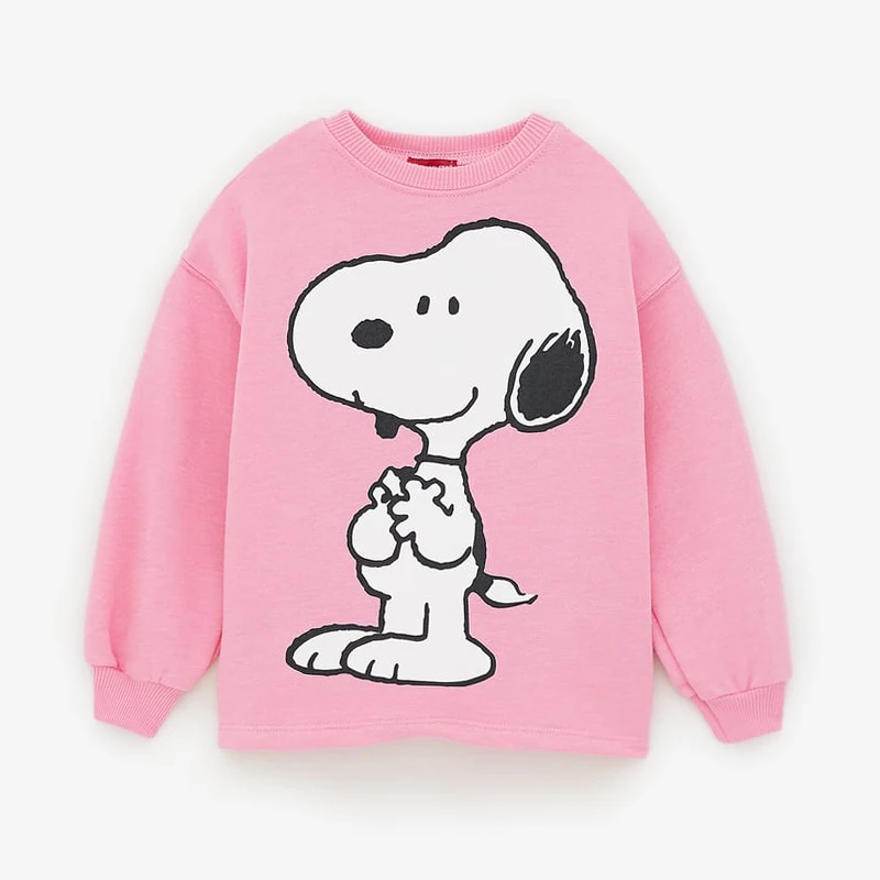 Новинка года, топ с рисунком для детей среднего и большого размера, модный свитер из чистого хлопка для девочек осенний Детский свитер в западном стиле - Цвет: Розовый