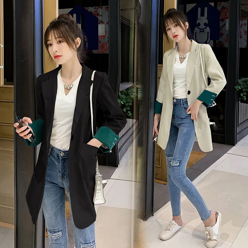 

2019 Korean-style Loose Casual Online Celebrity Small Suit Coat Female Suit Tops Western Style Versitile Fashion Small Suit Fash