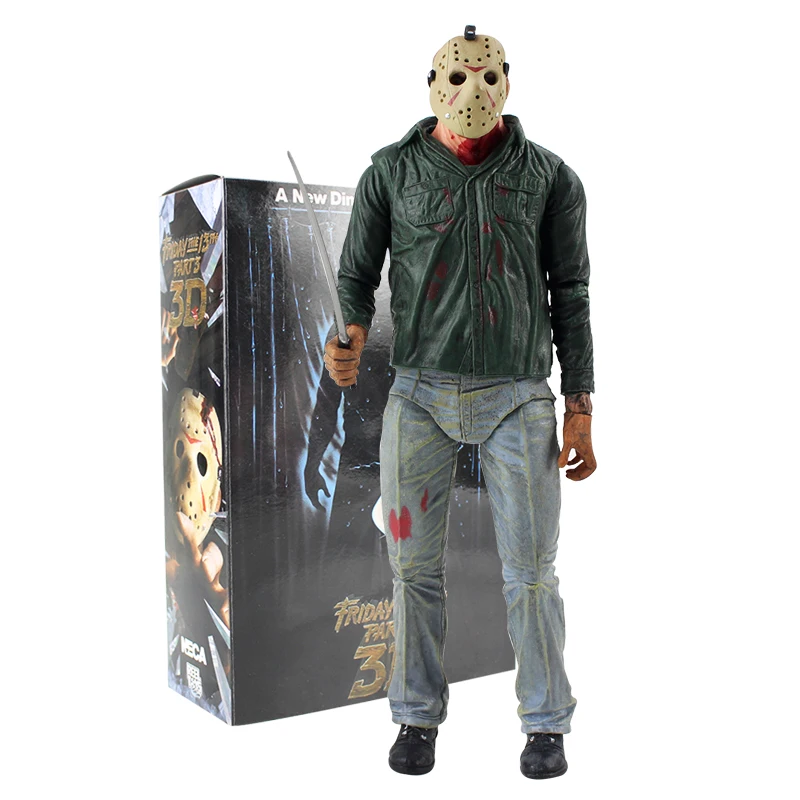 NECA Friday 13 часть 3 3D Джейсон Вурхиз фигурка Коллекционная модель игрушки новое измерение в терроре Джейсон Статуэтка из ПВХ - Цвет: Jason with box