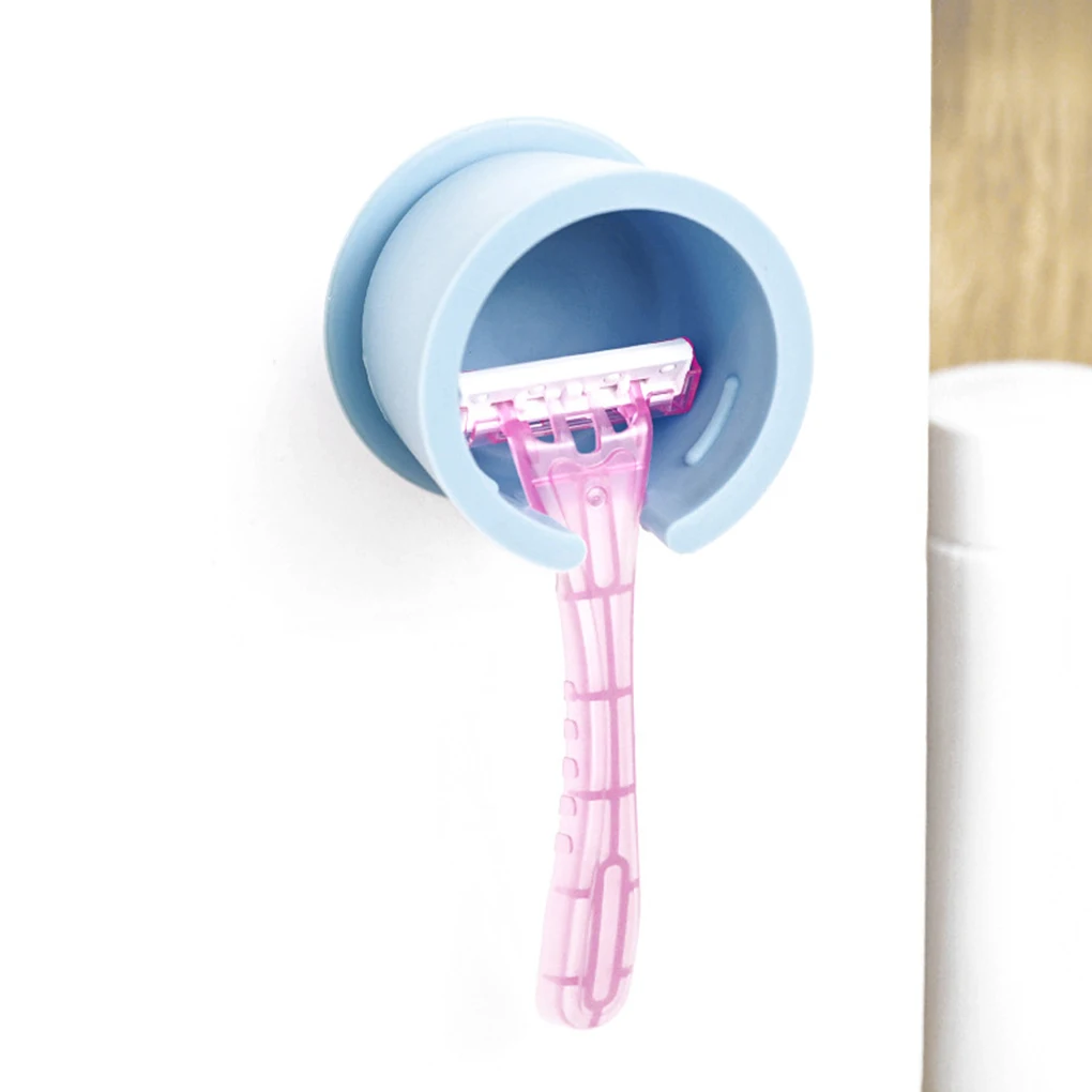 

Rubber Wall Suction Cup Shaver Holder Dust Proof Toothbrush Storage Rack Box Random Color