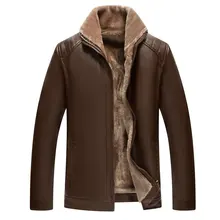 Новое мужское пальто из натуральной кожи, куртка из овчины, кожаная зимняя мужская куртка размера плюс, M-3XL
