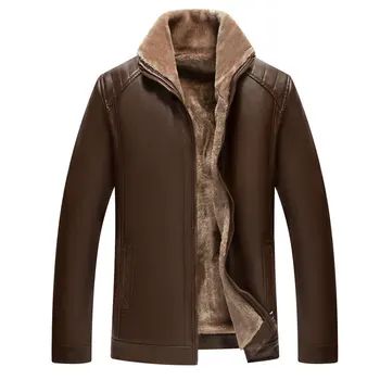 

New Men Genuine Leather Coat sheepskin Jacket leather winter mens Plus Size M-3XL
