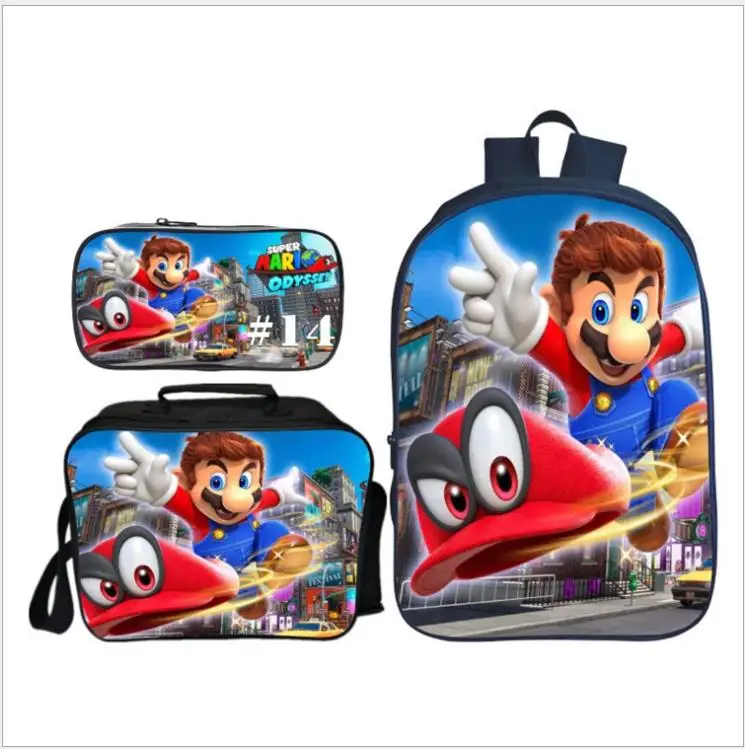 Новое поступление 3 шт./компл. печати 3D Super Mario детские рюкзаки для детей с персонажами из мультфильмов школьные ранцы для мальчиков школьные сумки для девочек Mochilas
