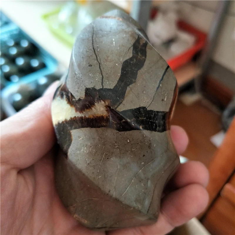 Натуральный septarium пламя для исцеления чакр с помощью рейки septarian кристалл, драгоценный камень энергии медитации украшения из Мадагаскара