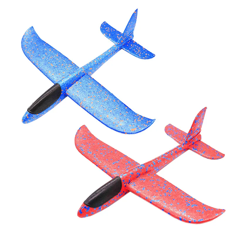 

48Cm Hand Throw Lighting Up Flying Glider Plane Glow In The Dark Toys Foam Airplane Model Led Flash Games Toys For Children