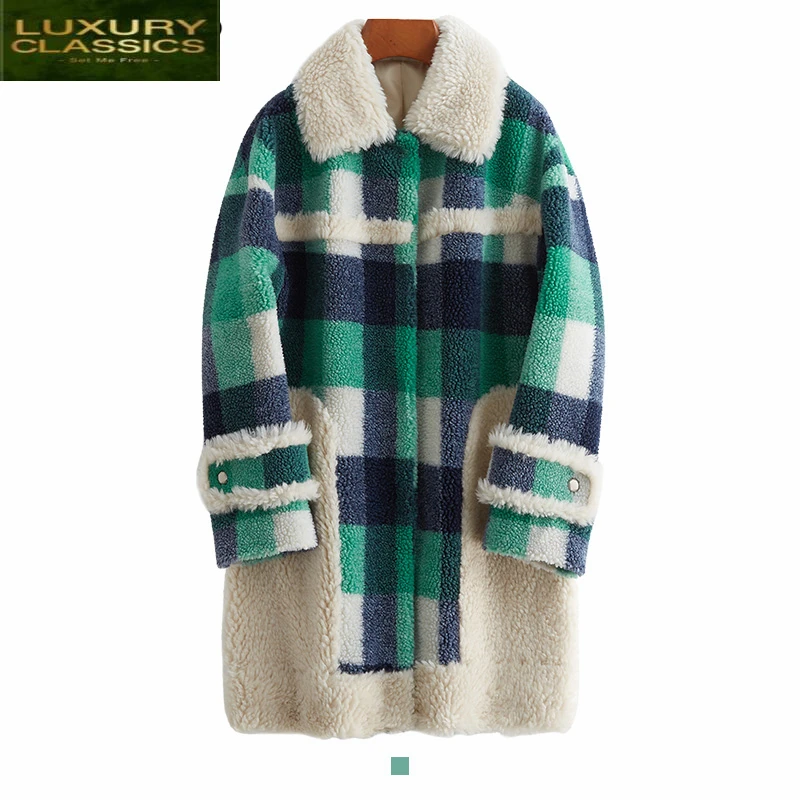 

Женское длинное меховое пальто, теплое пальто в Корейском стиле с длинными стрижками овцы, элегантный меховой Топ, зима 100%