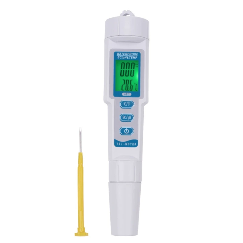 

Three-In-One Ph Tds Meter 6 Multifunction Monitor Pen Ec Water Quality Detector Backlight Digital Display Conductivity Meter