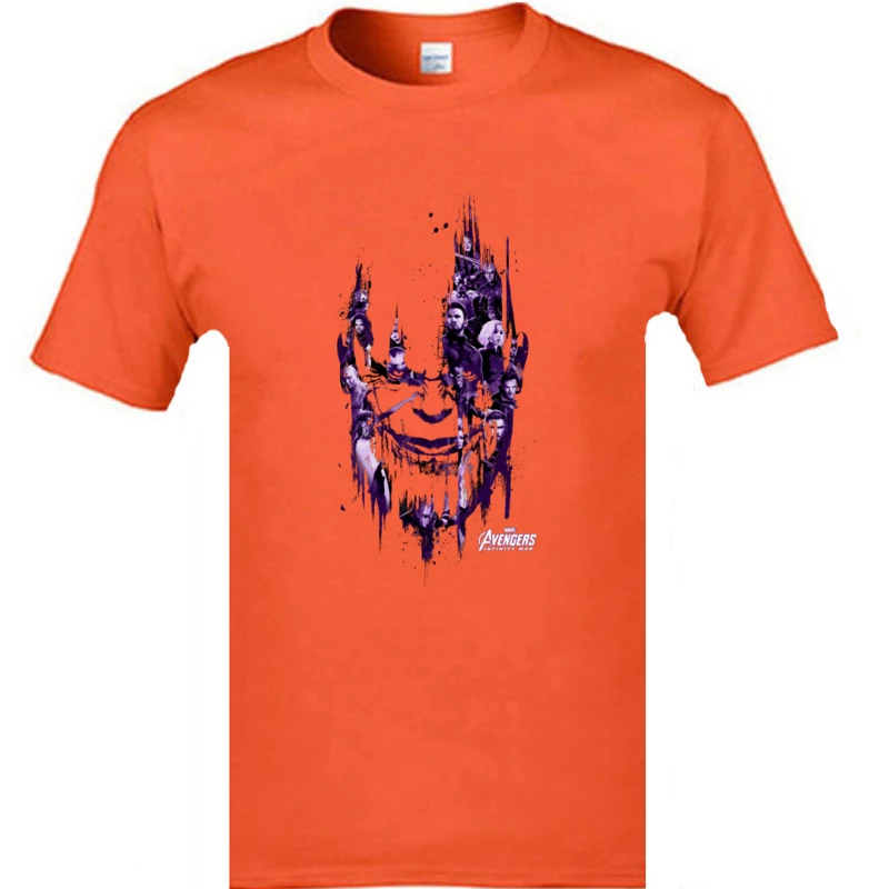 Мстители эндгейм танос удивительные футболки оранжевый Marvel комикс 2019 Последние
