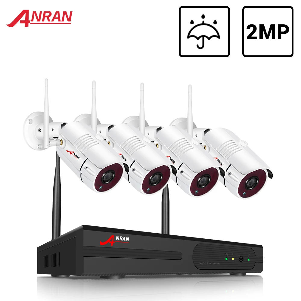 ANRAN 2MP Outdoor Security Camera System Kit Wireless Video Surveillance System Waterproof Camera Night Vision HDD NVR kit