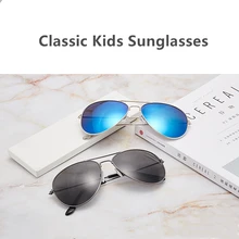 2020 gafas de sol clásicas para niños, gafas de espejo coloridas para niños/niñas, montura metálica, lindos anteojos para niños al aire libre