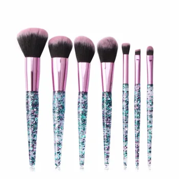 

7pcs Crystal Sequin Makeup Brush Set Loose Powder Foundation Blush Eyeshadow Eyebrow Lip Brushes Kit New Arrival