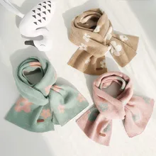 Корейский детский шарф на осень и зиму, плотный теплый шерстяной шарф для мальчиков и девочек