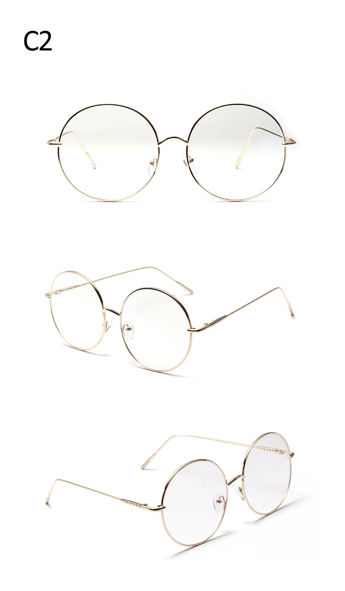 Винтажная круглая металлическая оправа очки индивидуальность колледж Стиль Золото прозрачное защитное стекло оправы очки анти синий-легкие защитные очки для глаз