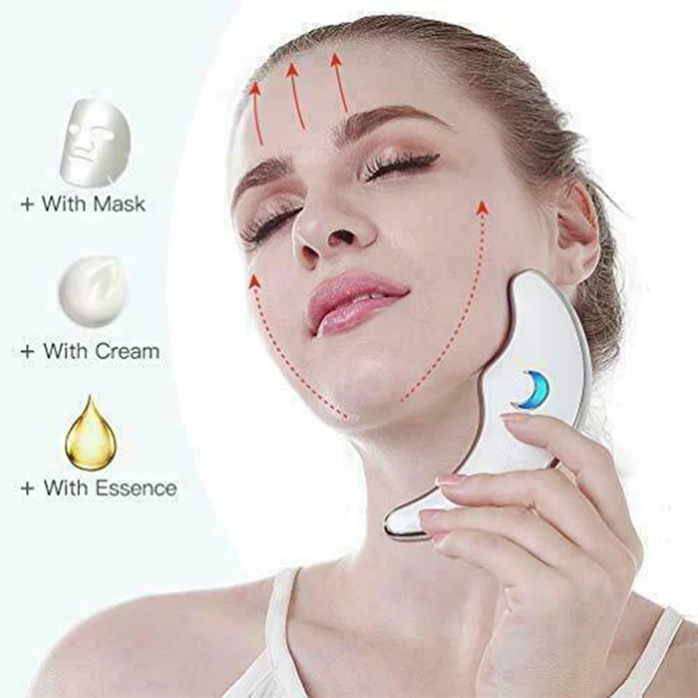 Neck Tool Scraping Lifting Gua Sha Heat Vibration Tightening Face Massager Eyes Anti-aging Mini Anti Wrinkle Back Legs