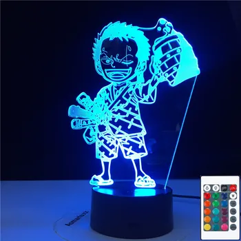 

3D-4798 Anime ONE PIECE Led Night Light Roronoa Zoro Figure Nightlight for Kids Child Bedroom Decoration Usb Table 3d Lamp Gift