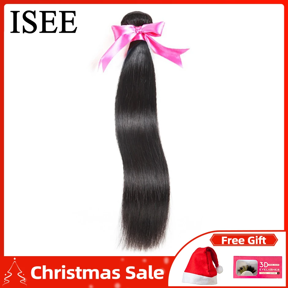 Baratos Paquetes de pelo lacio malayo ISEE extensión de cabello humano 100% Color Natural 1 3 4 paquetes rectos el cabello teje