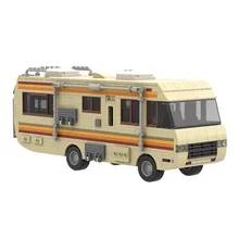 

MOC 20606 High-Tech Vehicle Breaking Bad Building Blocks Classic Walter White Pinkman Cooking Lab RV Town Idea Toys For Children