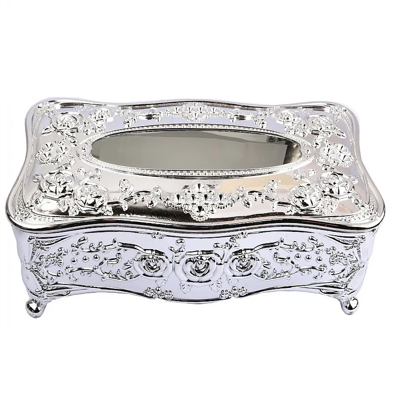 Gold/Silver European Luxury Acrylic Tissue Box Hotel Restaurant Napkin Holder Household Tissue Box WF911350 6