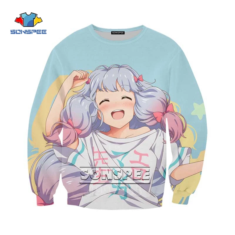Толстовка SONSPEE My sister is Emoro Mana Harajuku для мальчиков и девочек-подростков; топ с 3D принтом; детская одежда с длинными рукавами; SW201
