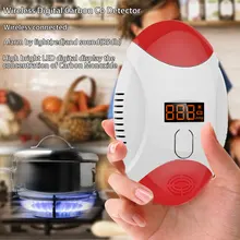 Охранных 85dB Предупреждение высокого чувствительный беспроводной светодиодный цифровой Дисплей угарного газа Сенсор угарного газа сигнализация предупреждающая о возможности отравления детектор