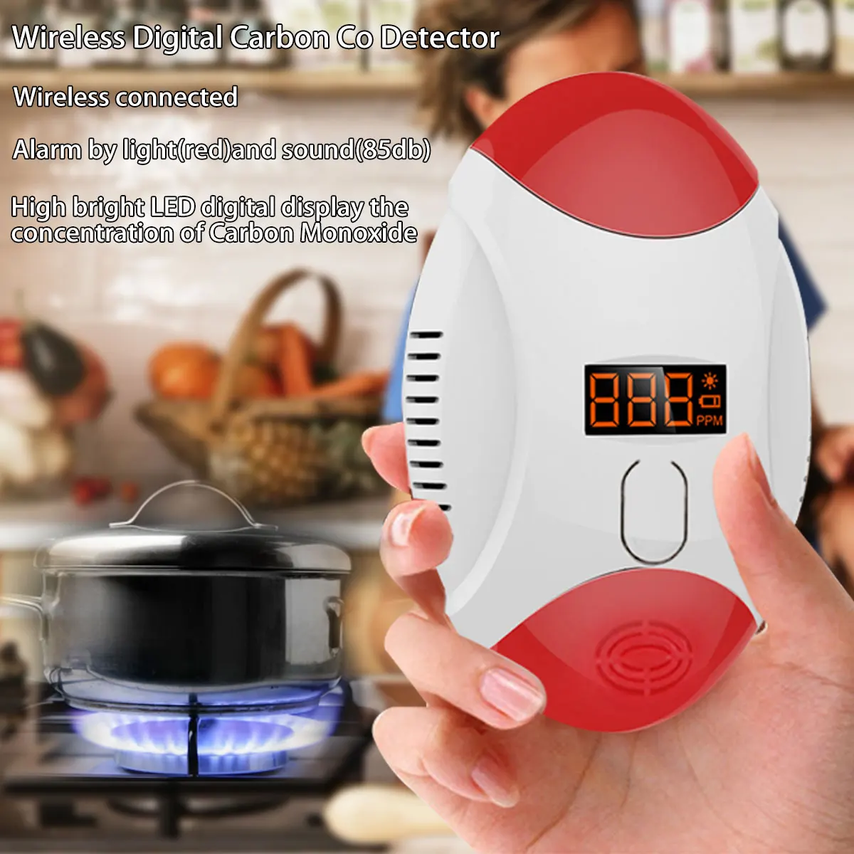 

Home Security 85dB Warning High Sensitive Wireless LED Digital Display CO Gas Sensor Carbon Monoxide Poisoning Alarm Detector