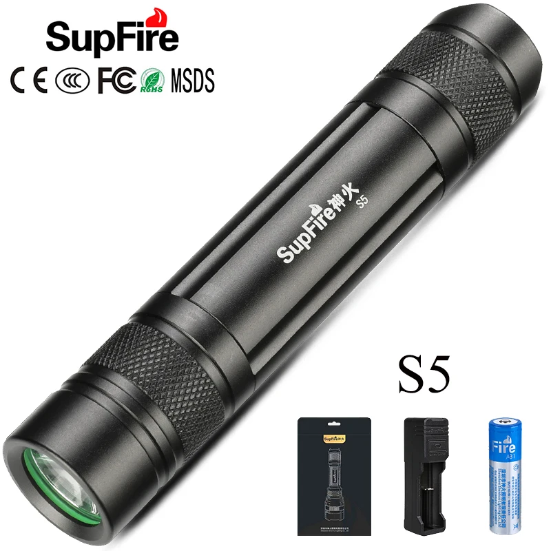 

Led Flashlight SupFire Mini Torch Pen Flash Light 18650 Flashlight S5 for Sofirn Convoy S2 S9 Olight Nitecore Linterna Led S002