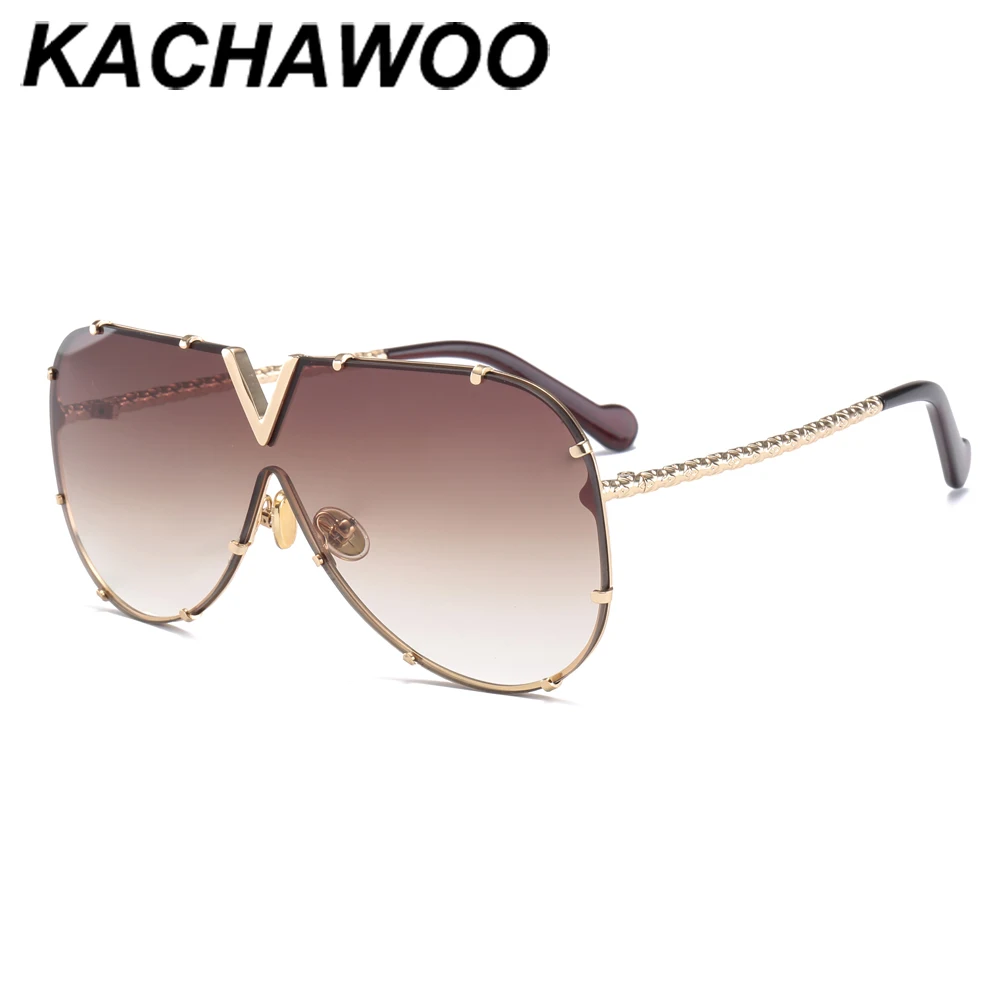 Мужские и женские Большие зеркальные солнцезащитные очки Kachawoo цельные линзы в