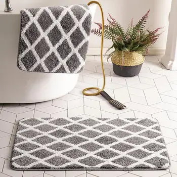 

Rectangle Shape Bathroom Anti-Slip Mat Bedroom Door Floor Rug Cleaning Carpet Blanket