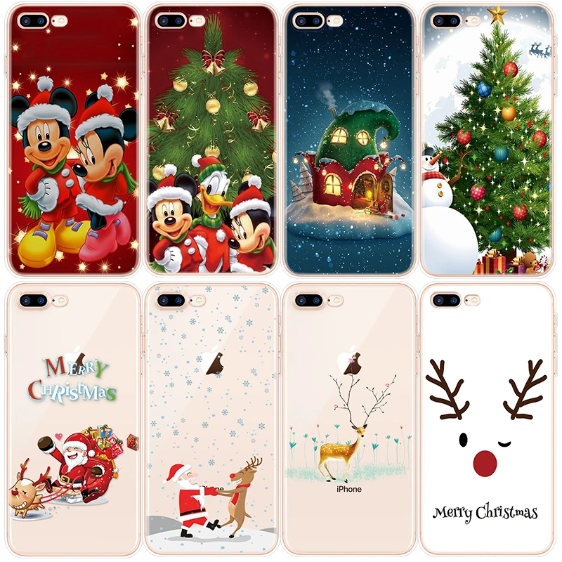 

Christmas Cartoon Phone Case For iPhone 7 8 6 6S Plus Cover XR X 11 Pro Max 5 5S SE Silicone TPU Case For iPhone XS Max Coque