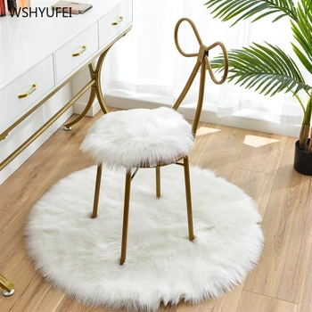 

Fluffy Round Rug Anti-Skid Carpets Living Room Decor Faux Fur rugs bedroom Long Plush Rugs Shaggy Area Rug Dining Room Mats