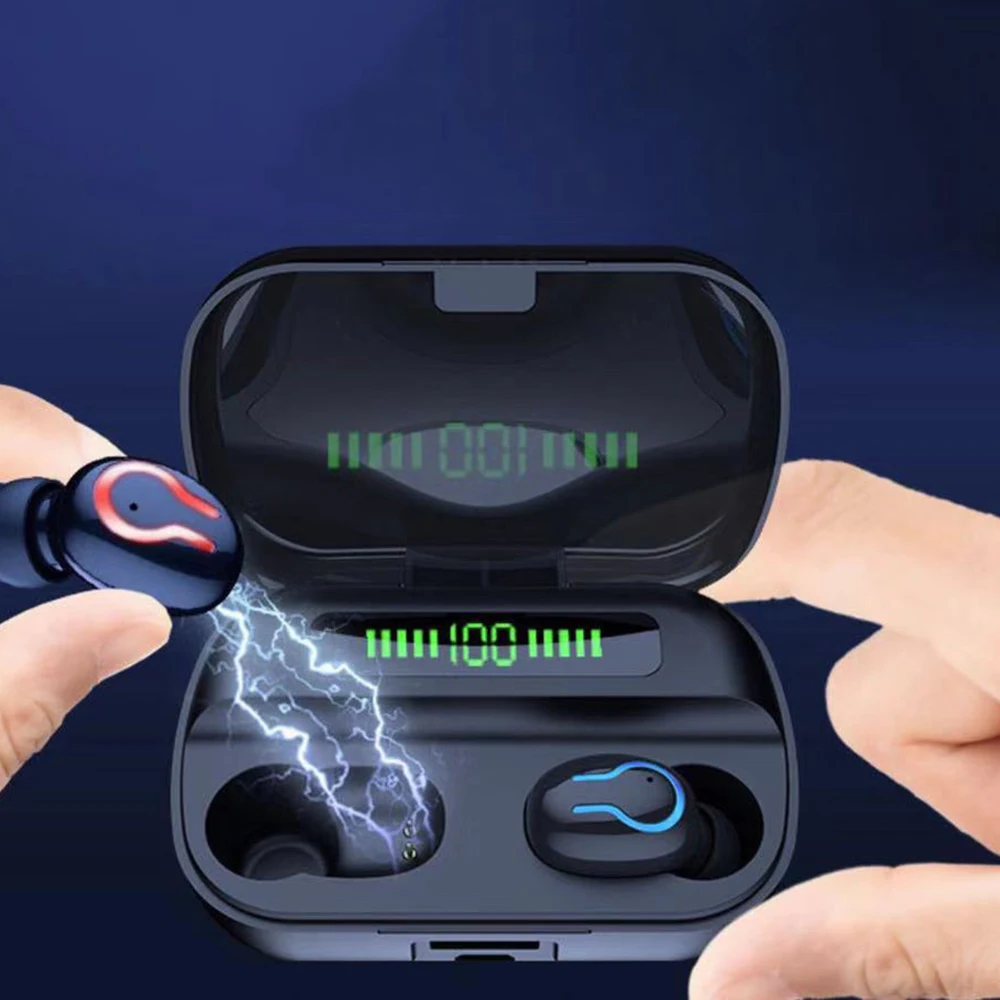 Touch TWS Bluetooth V5.0 наушники светодиодный дисплей беспроводные наушники водонепроницаемые наушники с шумоподавлением наушники с микрофоном гарнитуры