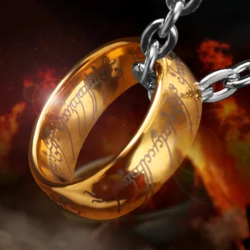 

Lord LOTR Tungsten Rings Free With Steel Chain Men One Rings Jewelry Birthday Gifts For Boyfriend